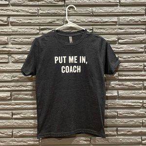 Put Me In Coach Kids Graphic T Shirt Grey Heather New With Tags